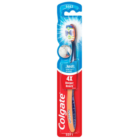 Dantų šepetėlis COLGATE 360 SOFT, 1 vnt.