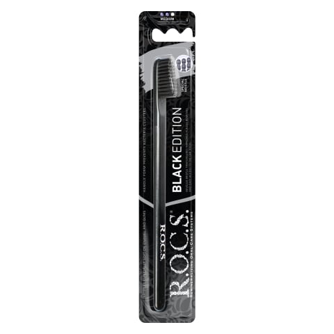 Dantų šepetėlis R.O.C.S. BLACK MEDIUM, 1 vnt.