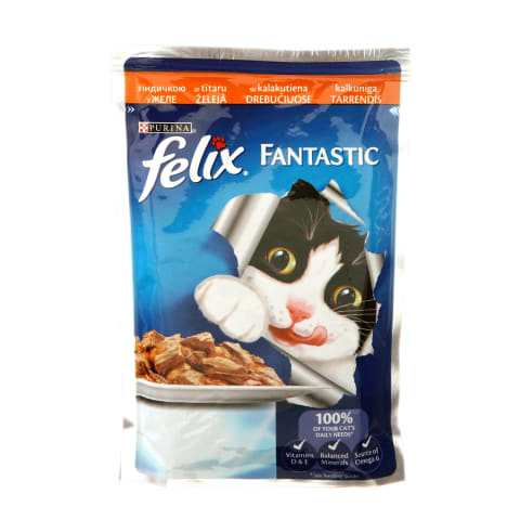 Kons. kaķiem Felix ar tītara gaļu 100g