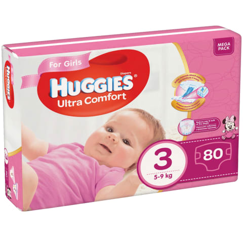 Autiņb. Huggies Ultra C. girl 5-9kg 80gb