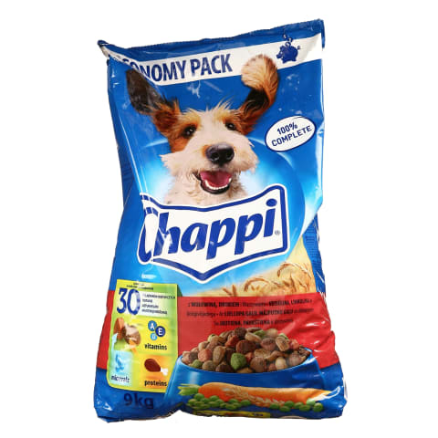 Koera kuivtoit looma- ja linnulihaga, CHAPPI, 9 kg