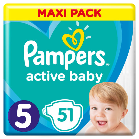 Sausk., PAMPERS ACTIVE VP+5, 11-18kg, 51 vnt.