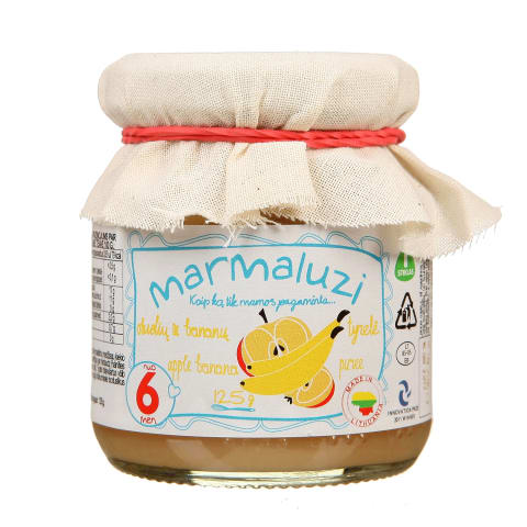 Obuol. bananų tyrelė MARMALUZI, 6 mėn., 125g