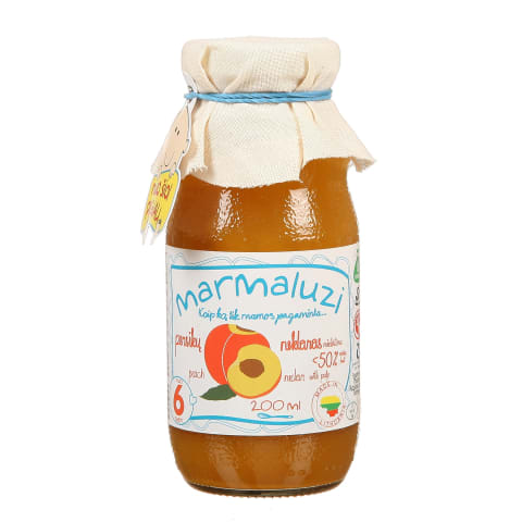 Persikų nektaras MARMALUZI, 6 mėn., 0,2 l