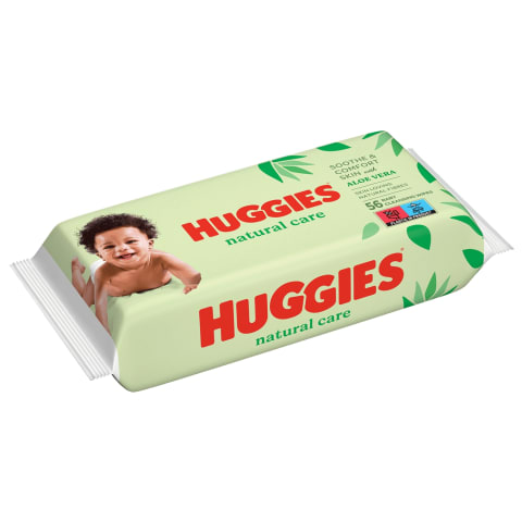 Drėgn. servetėlės HUGGIES NATURAL CARE, 56vnt