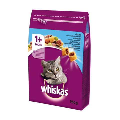 Sausā kaķu barība Whiskas Adult ar tunci 950g