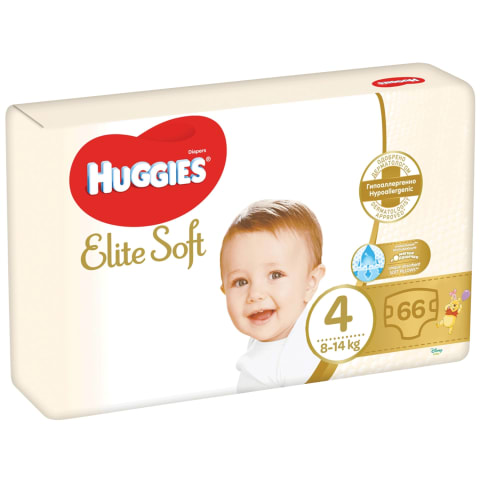 Autiņb. Huggies Elite Soft 4 8-14kg 66gb