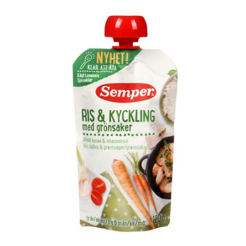Biezputra Semper rīsi,vista,dārzeņi 6m.120g