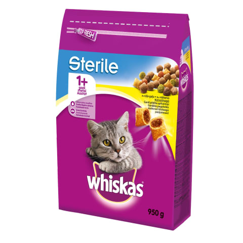 S/b. Whiskas ster.kaķiem ar vistu 950ml