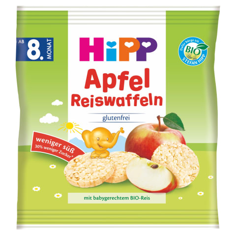 Riisivahvlid Hipp õuna bio 8kuud 30g