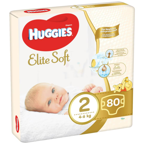 Sausk. HUGGIES ELITE SOFT S2 4-6kg 80vnt