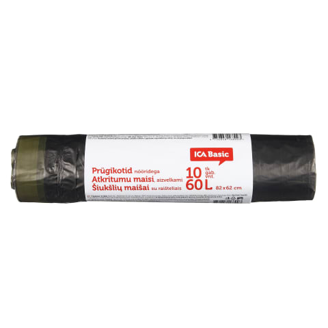 Šiukšl.maišai ICA Basic,60l,10vnt,užriš.