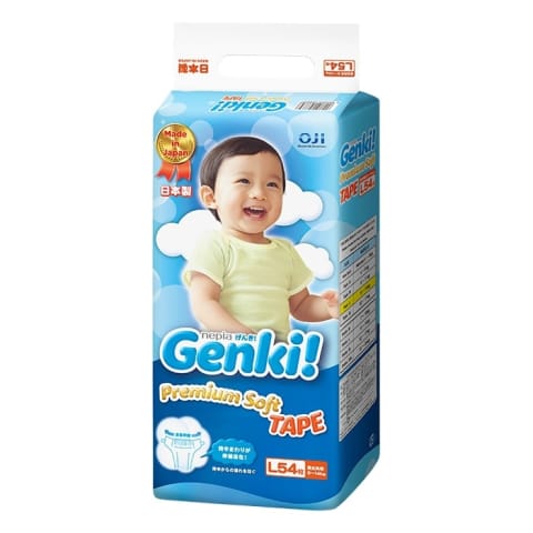 Sauskelnės GENKI! PREMIUM S., L, 9-14kg,54vnt