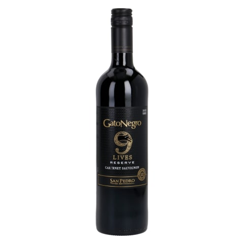 Raud. vynas GATO NEGRO 9 LIVES C.,13,5%,0,75l