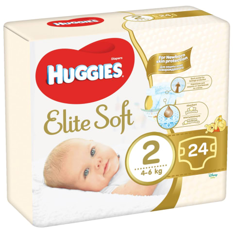 Sausk.HUGGIES ELITE SOFT(2) 4-6kg,24vnt