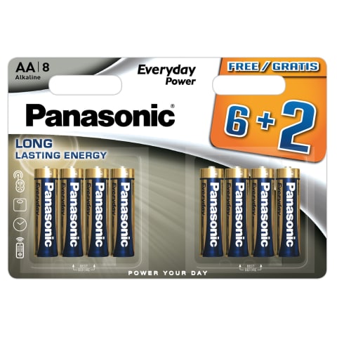 Baterijos PANASONIC LR6EPS/8 (6+2)