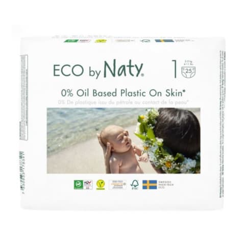 Autiņbiksītes Eco By Naty S1 2-5kg 25gab.
