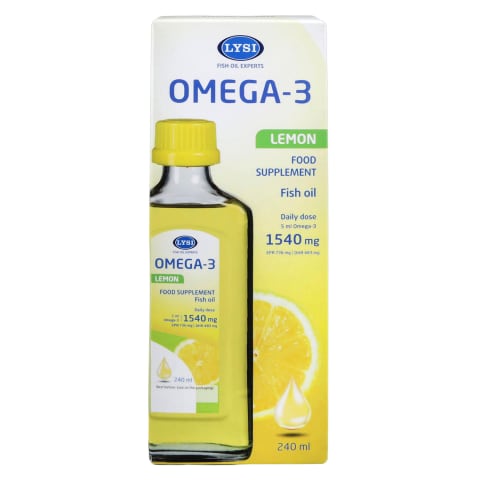 Zivju eļ. Lysi Omega-3 ar citrona garšu 240ml