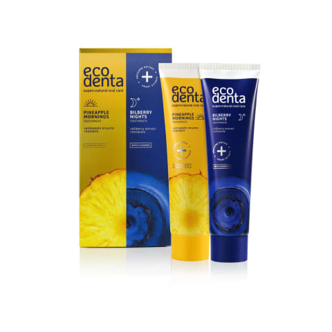 Zobu pasta Ecodenta Mornings/Nights 2x100ml