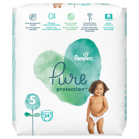 Sauskelnės PAMPERS PURE 11+kg., 24vnt.