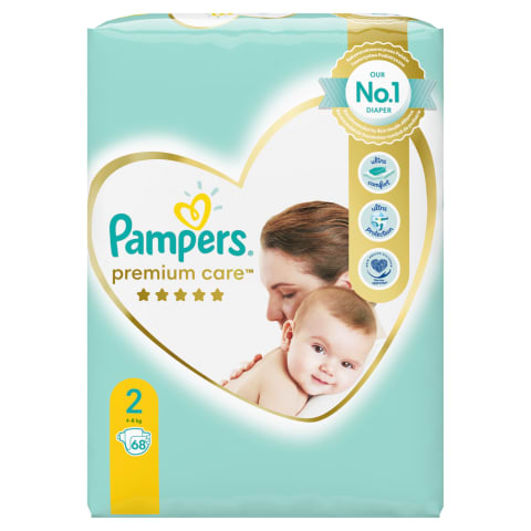 Mähkmed Premium Care, Value Pack S2, PAMPERS, 4-8 kg/68 tk