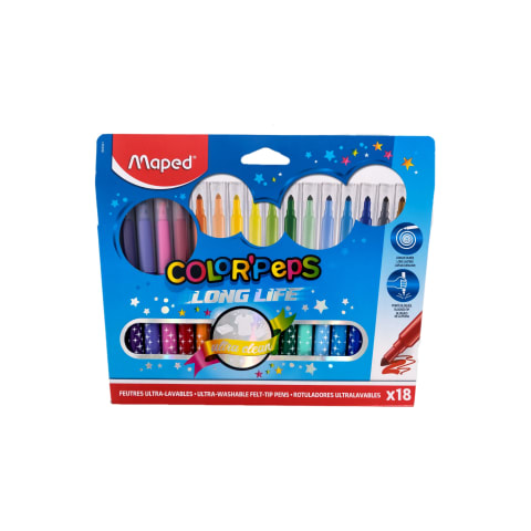 Viltpliiatsid ColorPeps Long Life 18tk