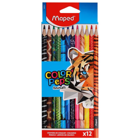 Spalv. pieštukas ColorPeps Animals 12vnt