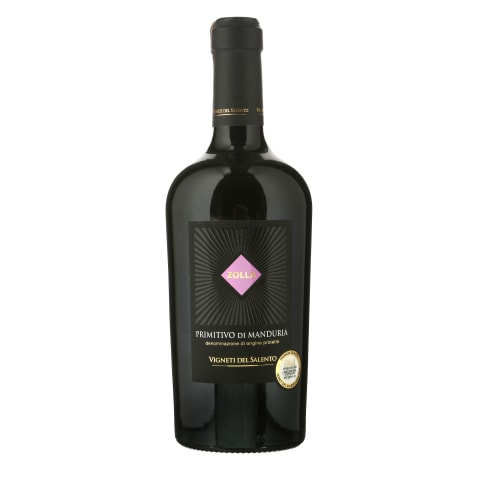 Raud. sausas vynas ZOLLA PRIMITIVO, 0,75l