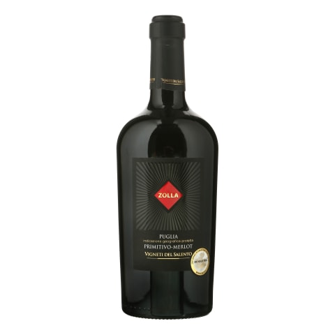 Raud.saus.vynas ZOLLA PRIMITIVO-MERLOT, 0,75l