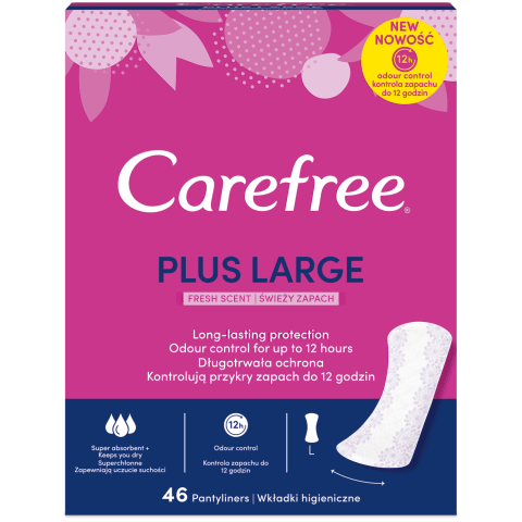 Higien. įklotai CAREFREE PLUS LARGE, 46vnt.