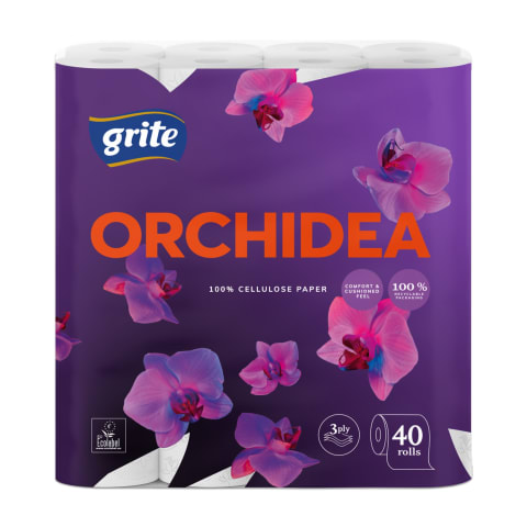 Tualetinis pop. GRITE ORCHIDEA, 40rit., 3sl.