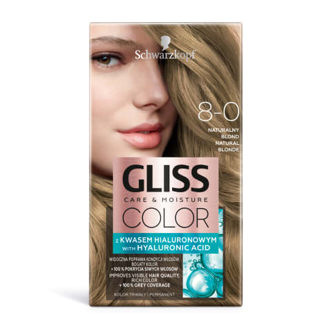 Matu krāsa Gliss Color 8-0 dabīgi blonds