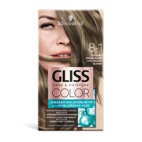 Matu krāsa Gliss Color 8-1 vidēji blonds