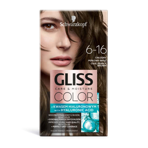 Matu krāsa Gliss Color 6-16 pērļu brūns