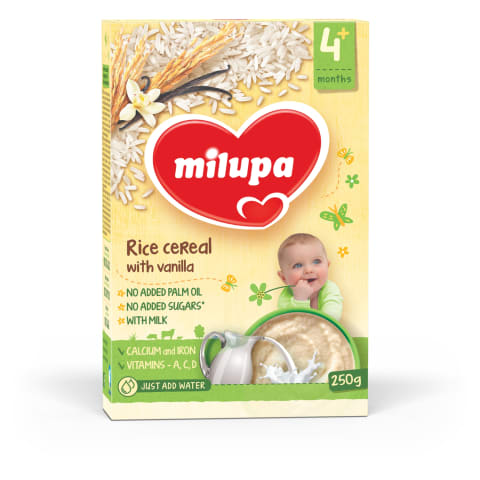 Rīsu biezputra ar vaniļu Milupa 4m, 250g