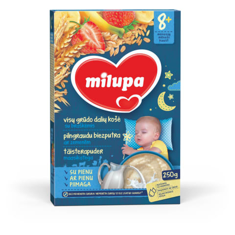 Pilngraudu putra Milupa ar zemenēm 8m+ 250g