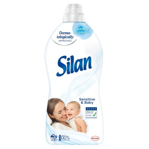 Veļas mīkstin. SILAN SENSITIVE&BABY 1,8l