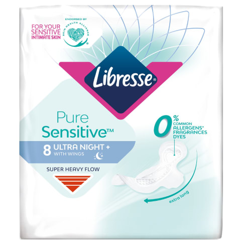 Paketai Libresse Sensitiv Night,8vnt