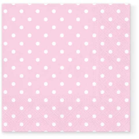 Salvetes 25X25CM DOTS ROSA