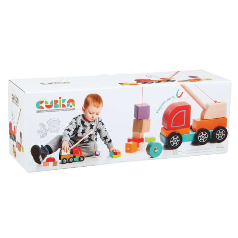 Rotaļlieta koka kravu mašīna Cubika
