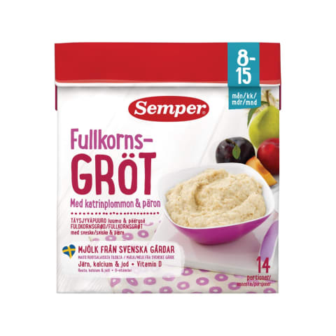 Pilno grūdo košė su slyv SEMPER 8+, 470g