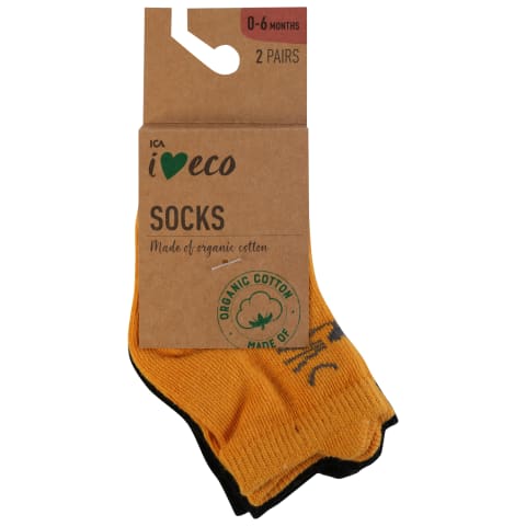 Kūdikių kojinės I LOVE ECO 2 poros 0-6m