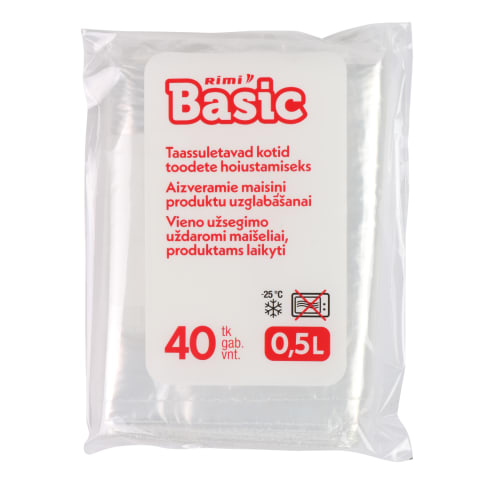 Saldēšanas maisiņi Rimi basic 0,5l,40gab