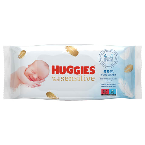 Niiskedsalvrät. Huggies Extra Care Sens. 56tk