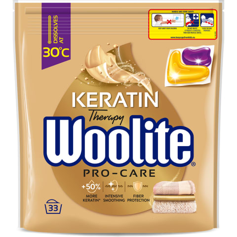 Geelkapslid Pro-Care, WOOLITE, 33 tk