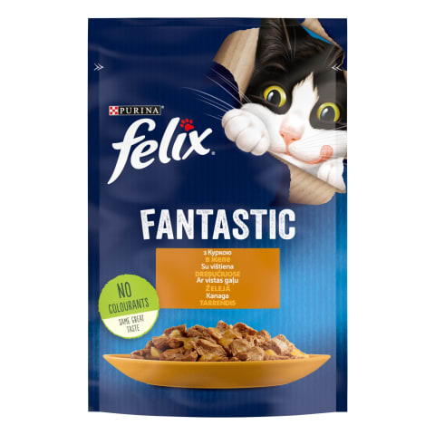 Kaķu konservi Felix Fantastic ar vistas gaļu