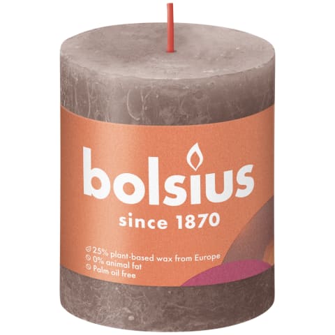 Sambaküünal Bolsius rustic 80/68 mm Rustic Taupe 1tk