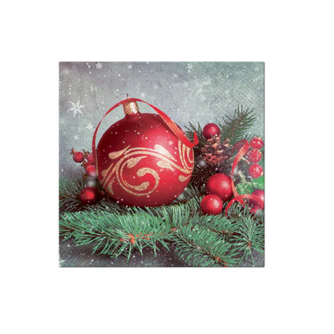 Salvetes 33X33cm Bauble on twig AW21