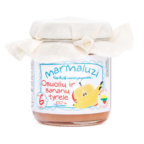 Ob.ir bananų tyrelė MARMALUZI, 100g, 6 +