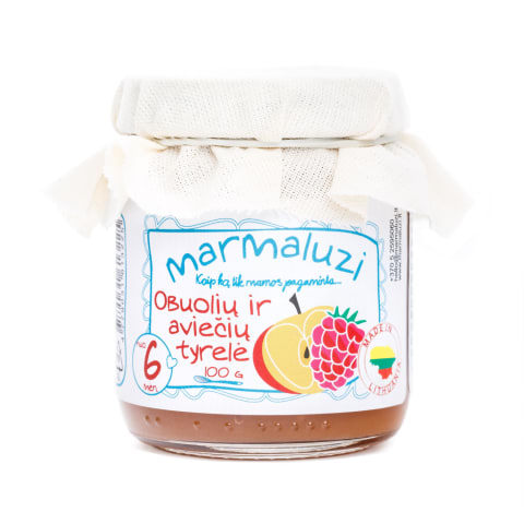 Ob.ir aviečių tyrelė MARMALUZI 100g, 6 +